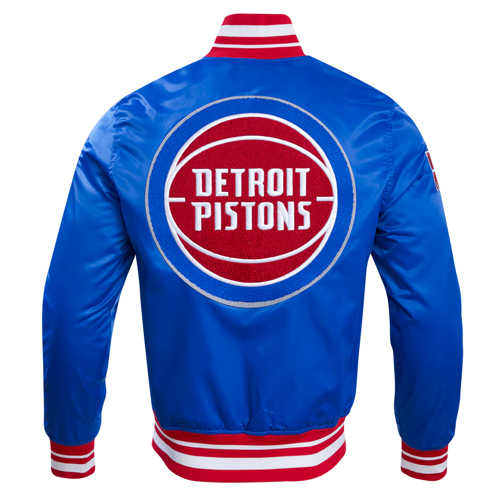 NBA DETROIT PISTONS RETRO CLASSIC MEN'S RIB SATIN JACKET