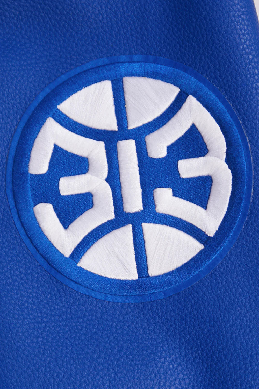 NBA DETROIT PISTONS RETRO CLASSIC MEN'S RIB WOOL VARSITY JACKET