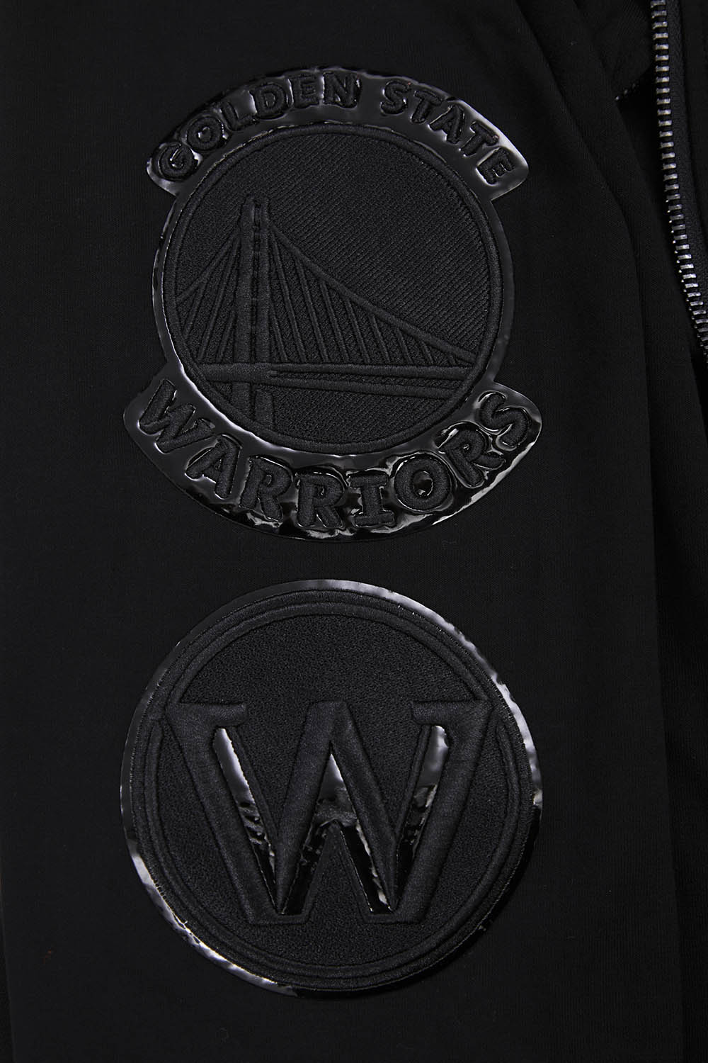 NBA GOLDEN STATE WARRIORS TRIPLE BLACK LOGO ZIPPER HOODIE