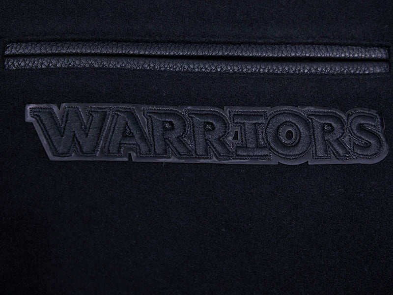 NBA GOLDEN STATE WARRIORS TRIPLE BLACK MEN'S VARSITY JACKET