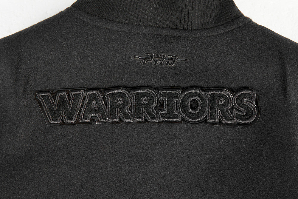 NBA GOLDEN STATE WARRIORS TRIPLE BLACK TODDLER BOYS WOOL VARSITY JACKET
