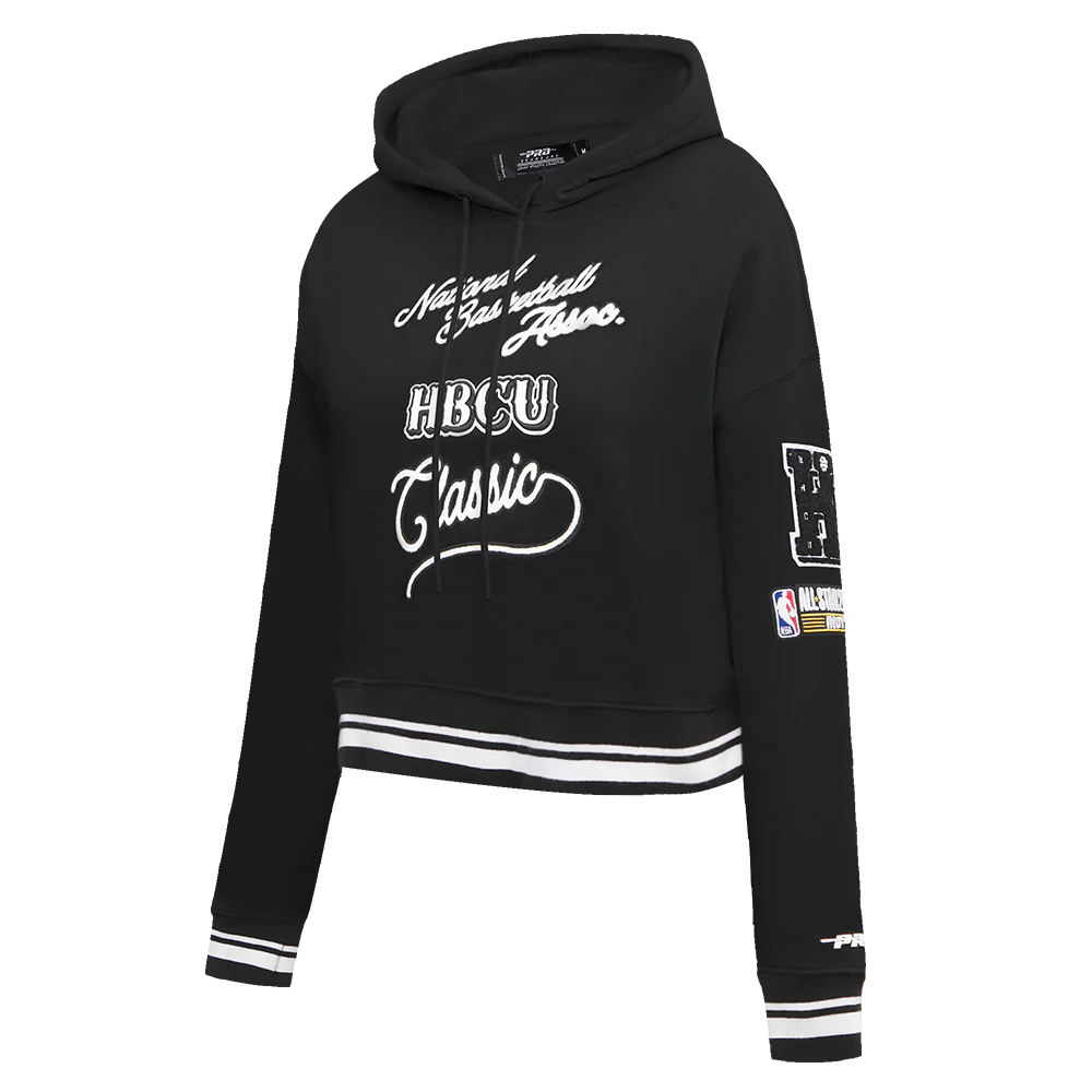 HBCU X NBA ALL STAR 2024 WOMEN'S RIB FLEECE CROPPED PULLOVER HOODIE
