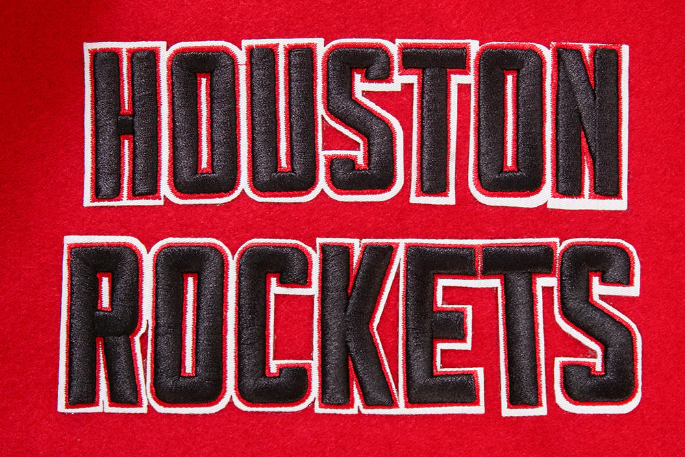 NBA HOUSTON ROCKETS RETRO CLASSIC MEN'S RIB WOOL VARSITY JACKET