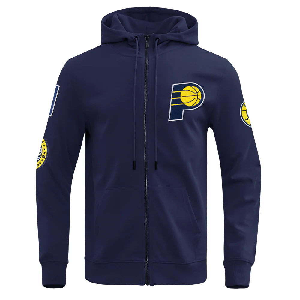 NBA INDIANA PACERS CLASSIC CHENILLE MEN'S DK FULL ZIP PULLOVER HOODIE