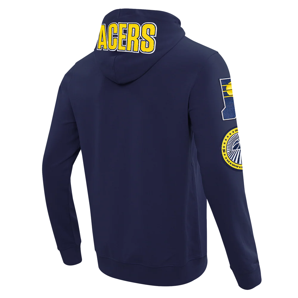 NBA INDIANA PACERS CLASSIC CHENILLE MEN'S DK FULL ZIP PULLOVER HOODIE
