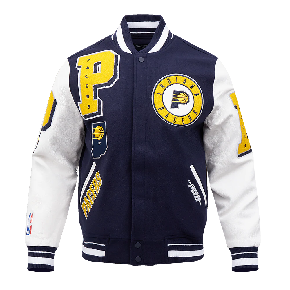 NBA INDIANA PACERS MASHUP MEN'S RIB WOOL VARSITY JACKET