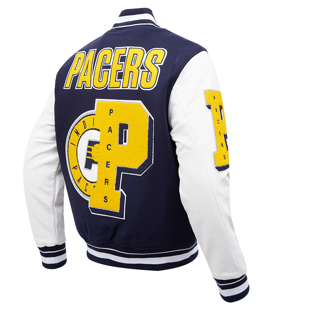 NBA INDIANA PACERS MASHUP MEN'S RIB WOOL VARSITY JACKET