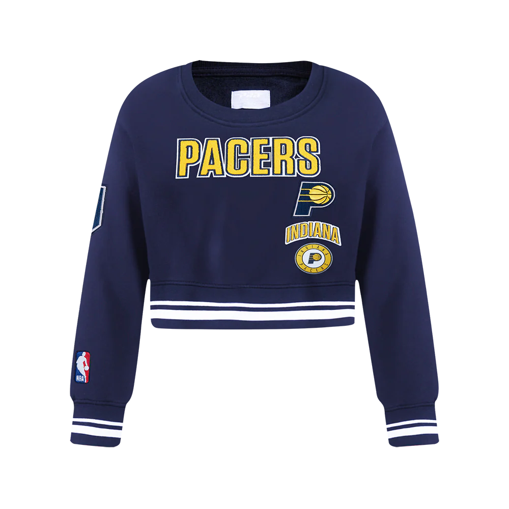 NBA INDIANA PACERS RETRO CLASSIC BIG GIRLS RIB FLEECE CREWNECK