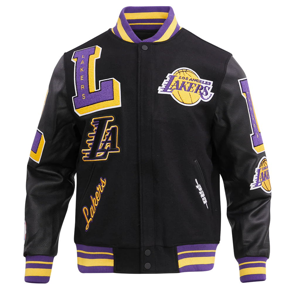 NBA LOS ANGELES LAKERS MASHUP MEN'S RIB WOOL VARSITY JACKET