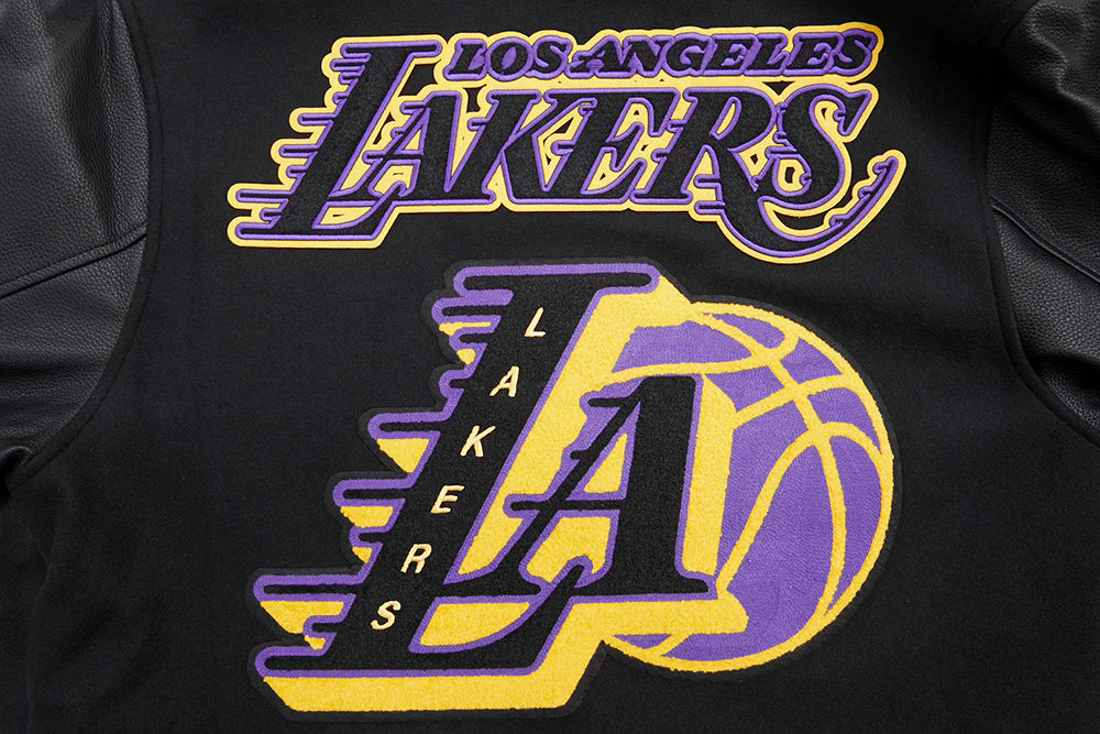 NBA LOS ANGELES LAKERS MASHUP MEN'S RIB WOOL VARSITY JACKET