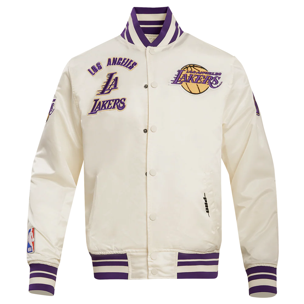 NBA LOS ANGELES LAKERS RETRO CLASSIC MEN'S RIB SATIN JACKET