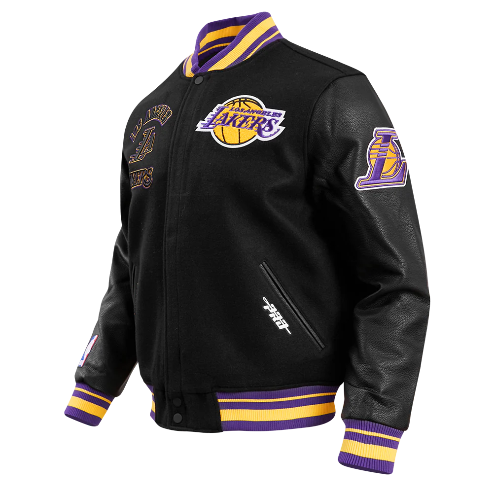 NBA LOS ANGELES LAKERS RETRO CLASSIC MEN'S RIB WOOL VARSITY JACKET
