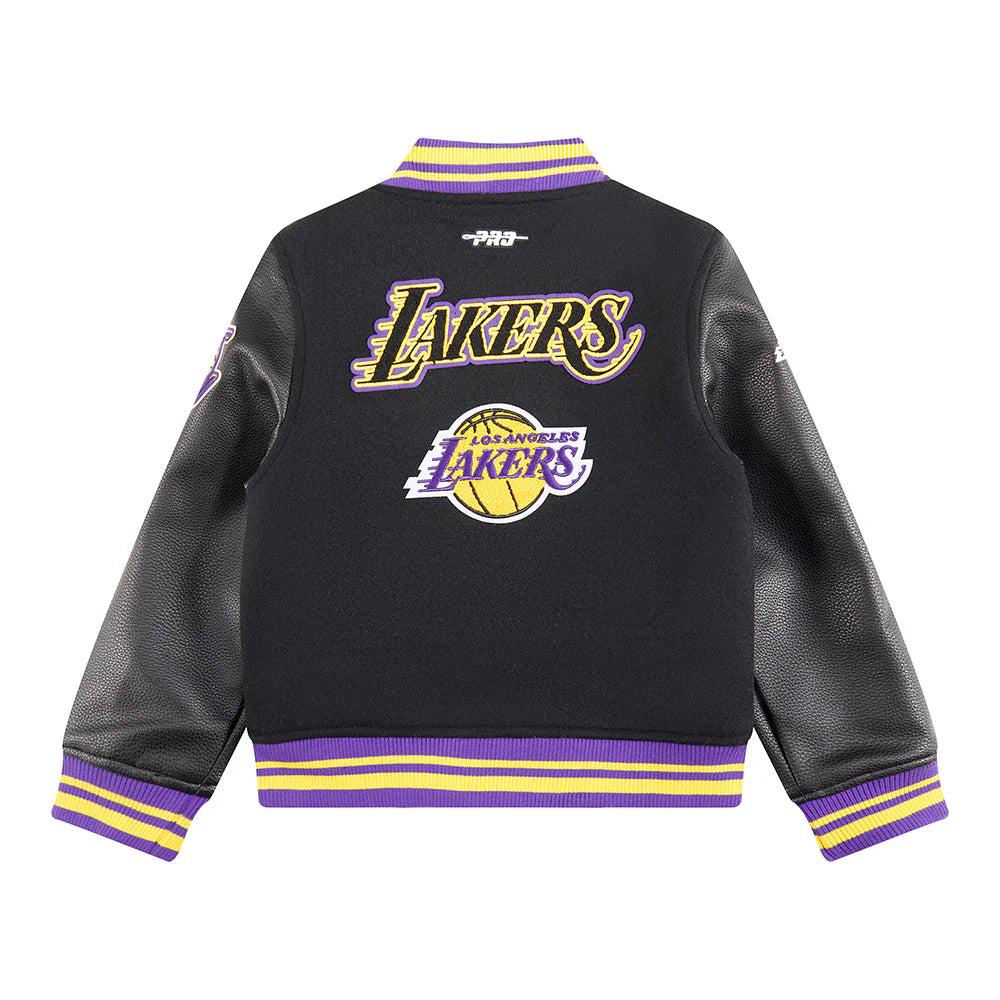 NBA LOS ANGELES LAKERS RETRO CLASSIC LITTLE BOYS RIB WOOL VARSITY JACKET