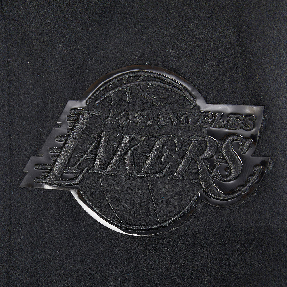 NBA LOS ANGELES LAKERS TRIPLE BLACK TODDLER BOYS WOOL VARSITY JACKET