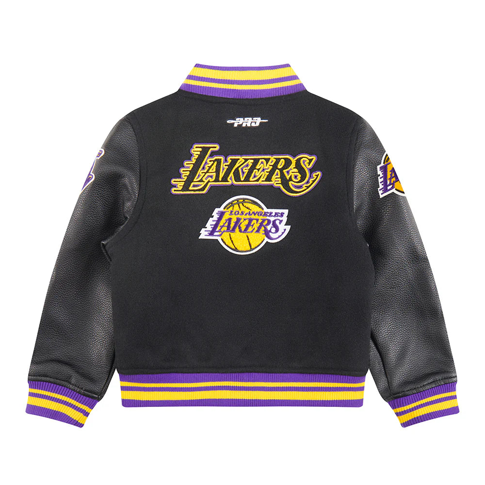 NBA LOS ANGELES LAKERS RETRO CLASSIC TODDLER BOYS RIB WOOL VARSITY JACKET