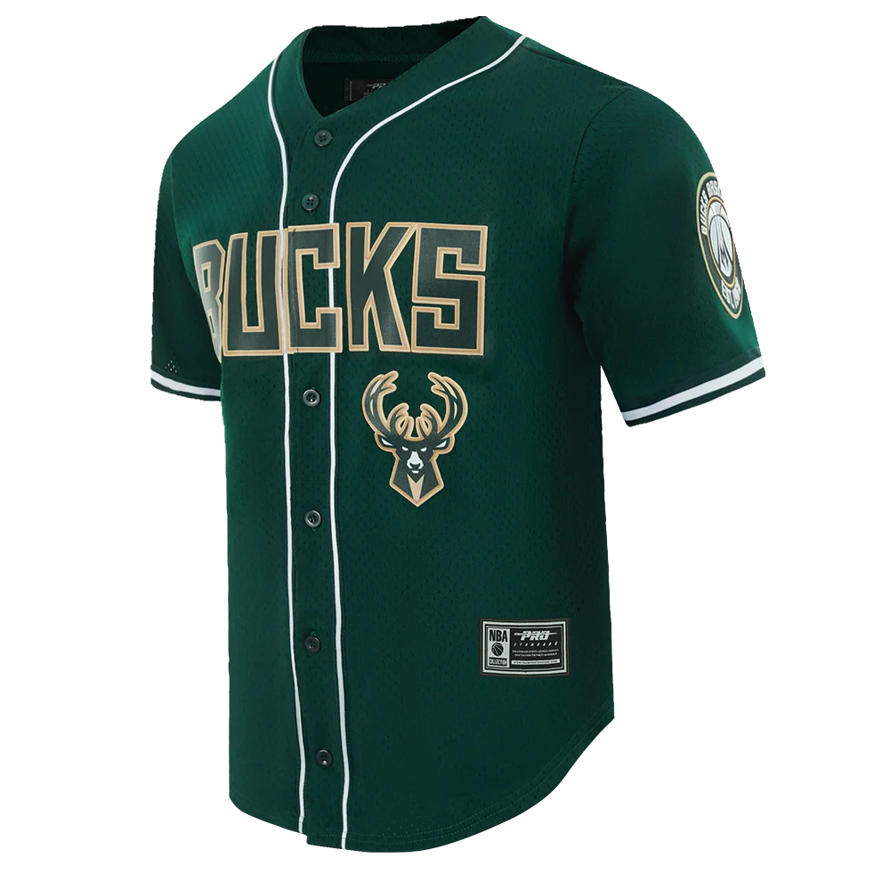 NBA MILWAUKEE BUCKS CLASSIC MEN'S MESH BUTTON DOWN JERSEY