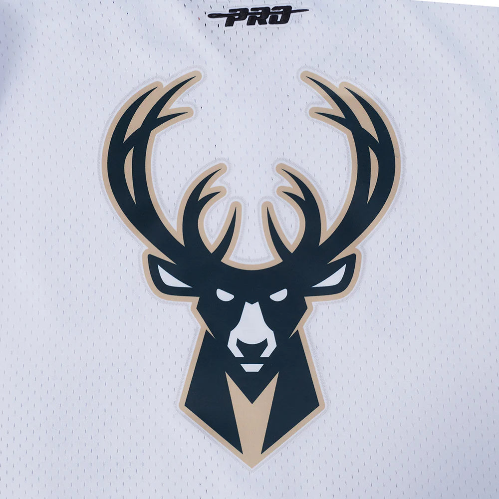 NBA MILWAUKEE BUCKS GIANNIS ANTETOKOUNMPO #34 CLASSIC MESH PNN MEN'S MESH BUTTON DOWN SHIRT