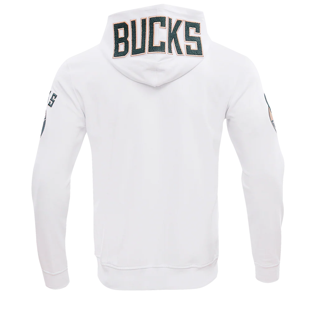 NBA MILWAUKEE BUCKS CLASSIC CHENILLE MEN'S FULL ZIP PULLOVER HOODIE