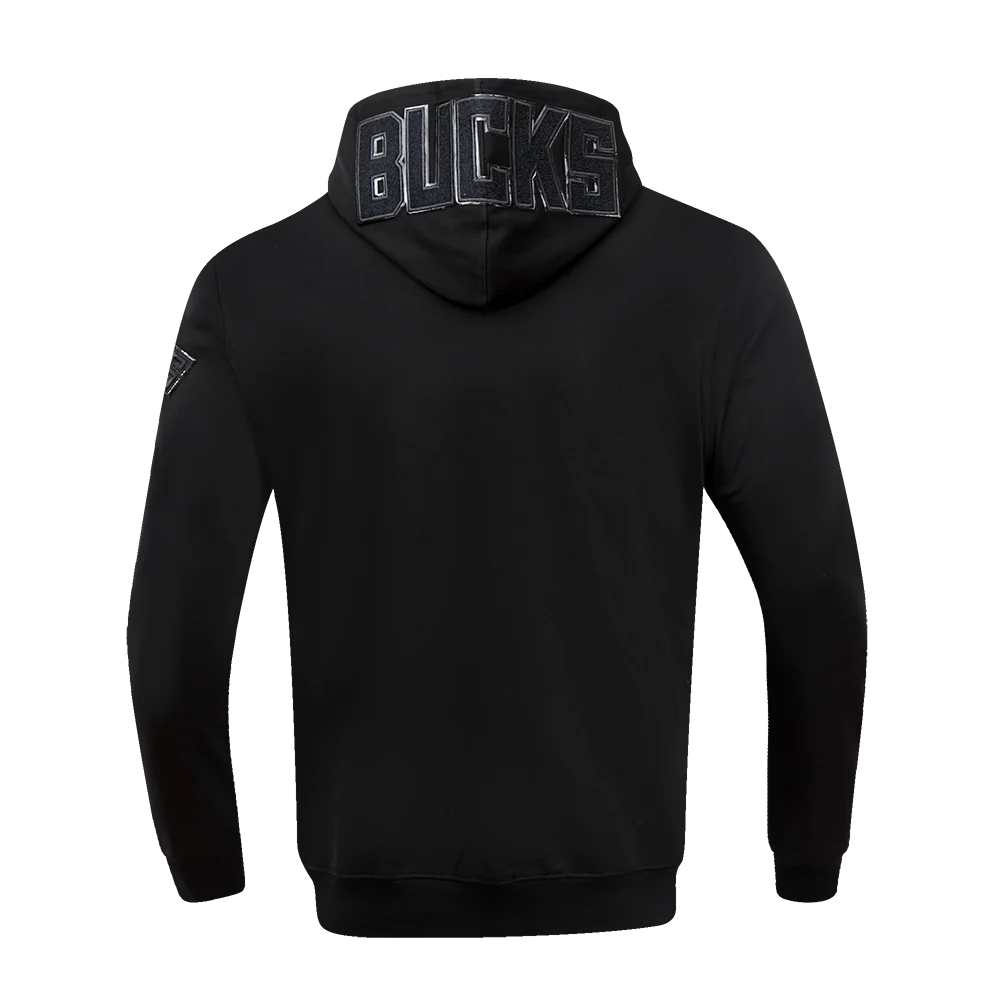 NBA MILWAUKEE BUCKS TRIPLE BLACK LOGO MEN'S PULLOVER HOODIE