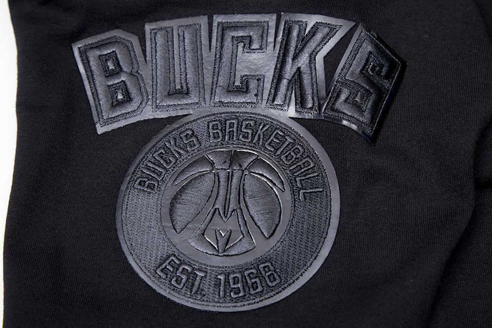 NBA MILWAUKEE BUCKS TRIPLE BLACK LOGO MEN'S PULLOVER HOODIE