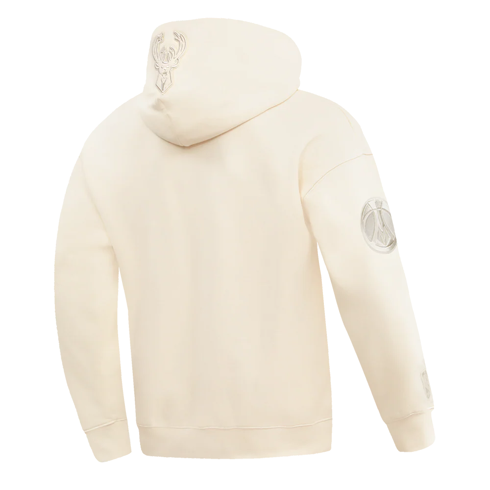 NBA MILWAUKEE BUCKS NEUTRAL DROP SHOULDER MEN'S PULLOVER HOODIE