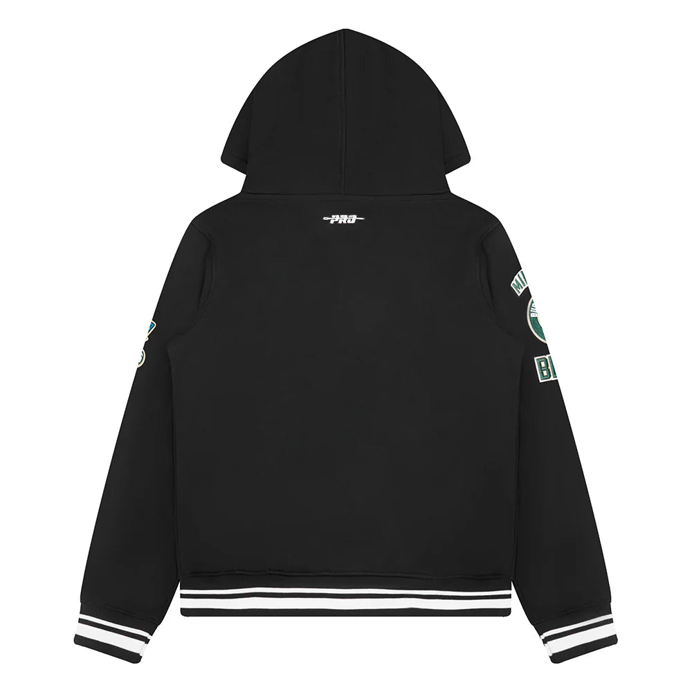 NBA MILWAUKEE BUCKS RETRO CLASSIC BIG BOYS RIB FLEECE PULLOVER HOODIE