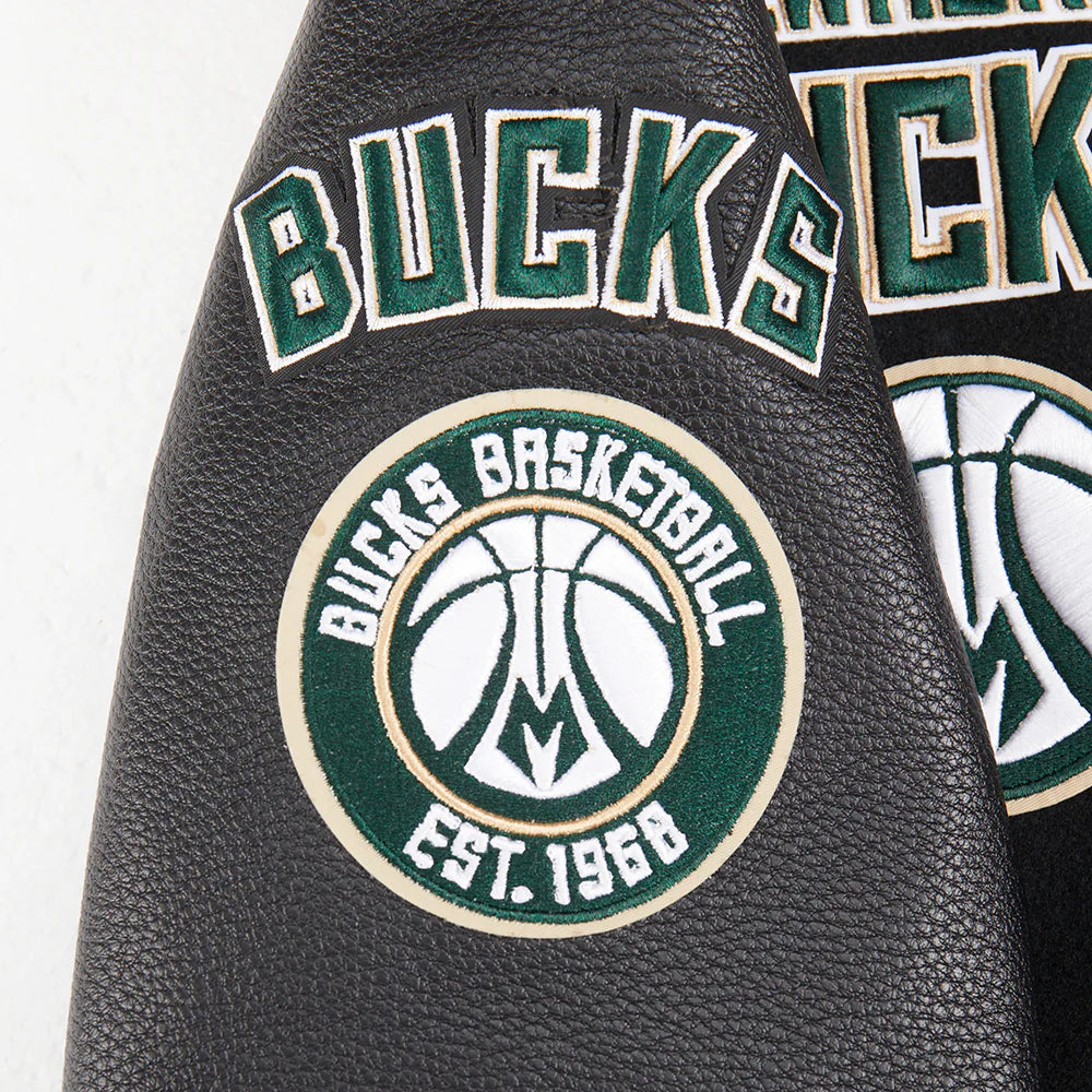 NBA MILWAUKEE BUCKS RETRO CLASSIC BIG BOYS RIB WOOL VARSITY JACKET