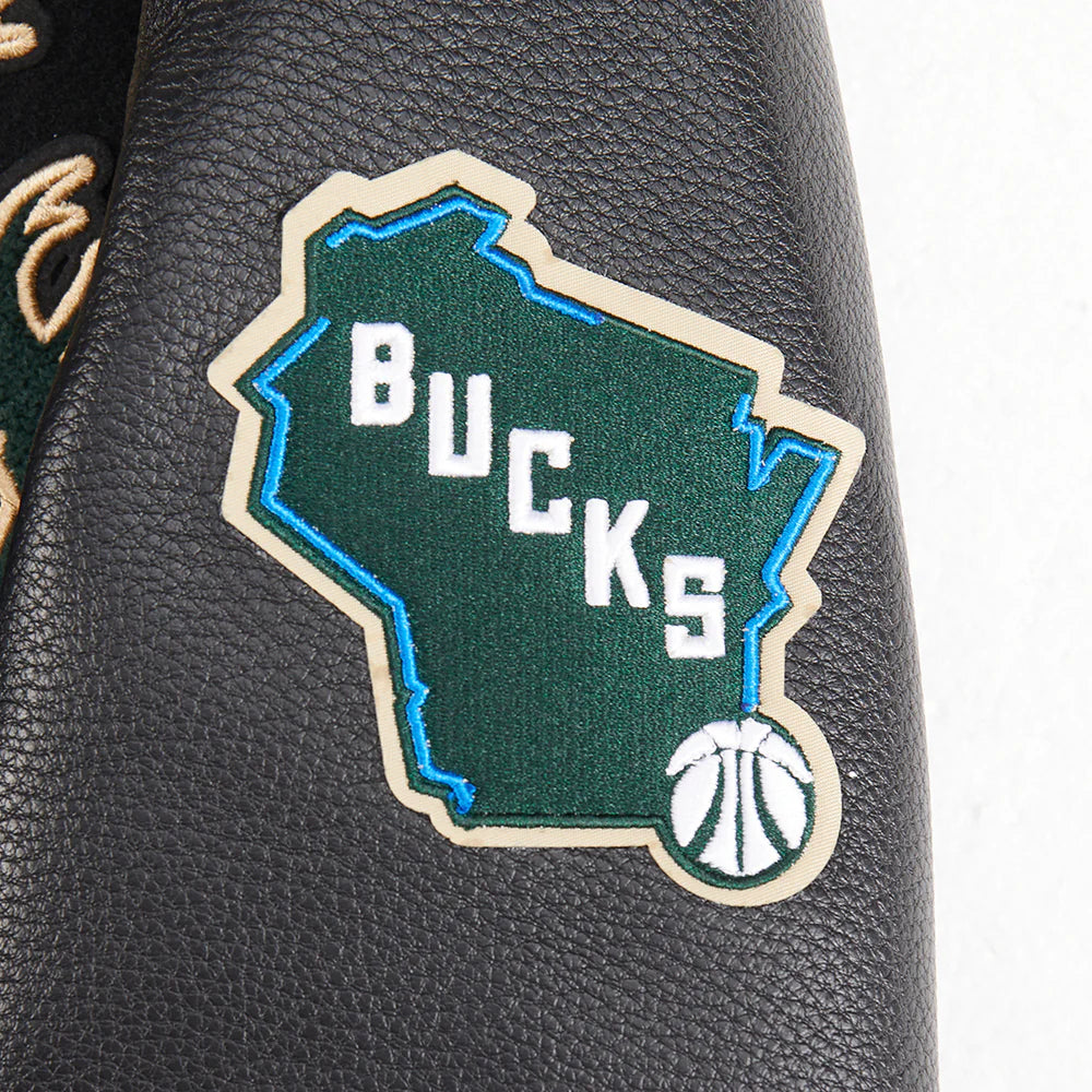 NBA MILWAUKEE BUCKS RETRO CLASSIC BIG BOYS RIB WOOL VARSITY JACKET