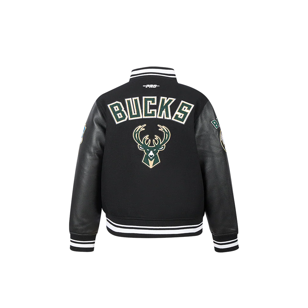NBA MILWAUKEE BUCKS RETRO CLASSIC TODDLER BOYS RIB WOOL VARSITY JACKET