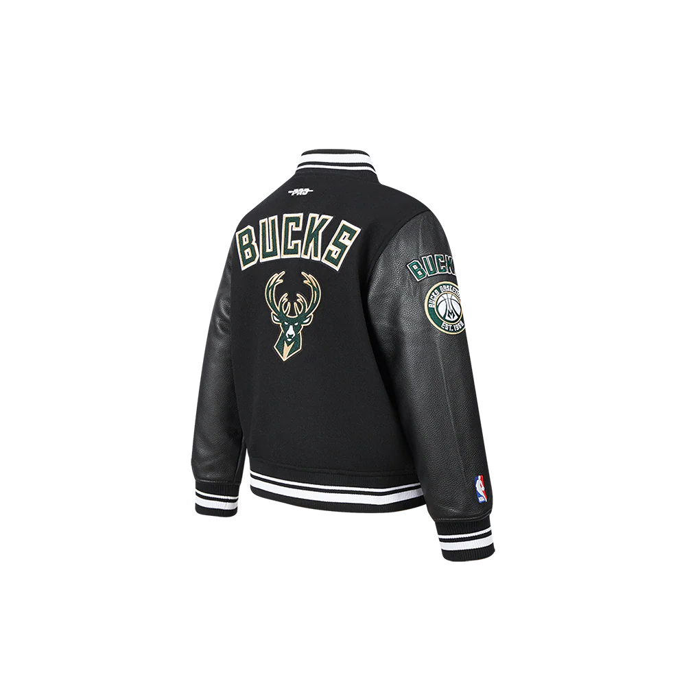 NBA MILWAUKEE BUCKS RETRO CLASSIC TODDLER BOYS RIB WOOL VARSITY JACKET