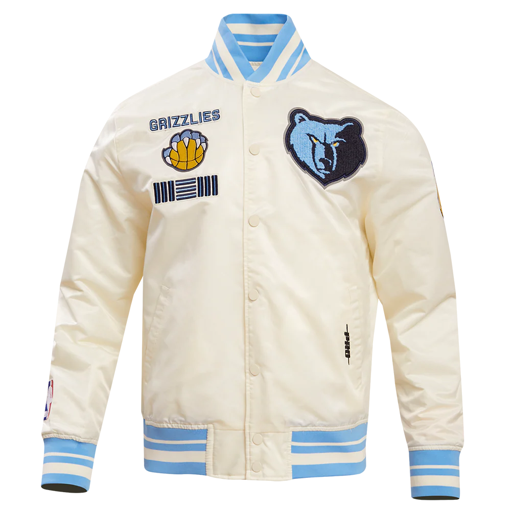 NBA MEMPHIS GRIZZLIES RETRO CLASSIC MEN'S RIB SATIN JACKET