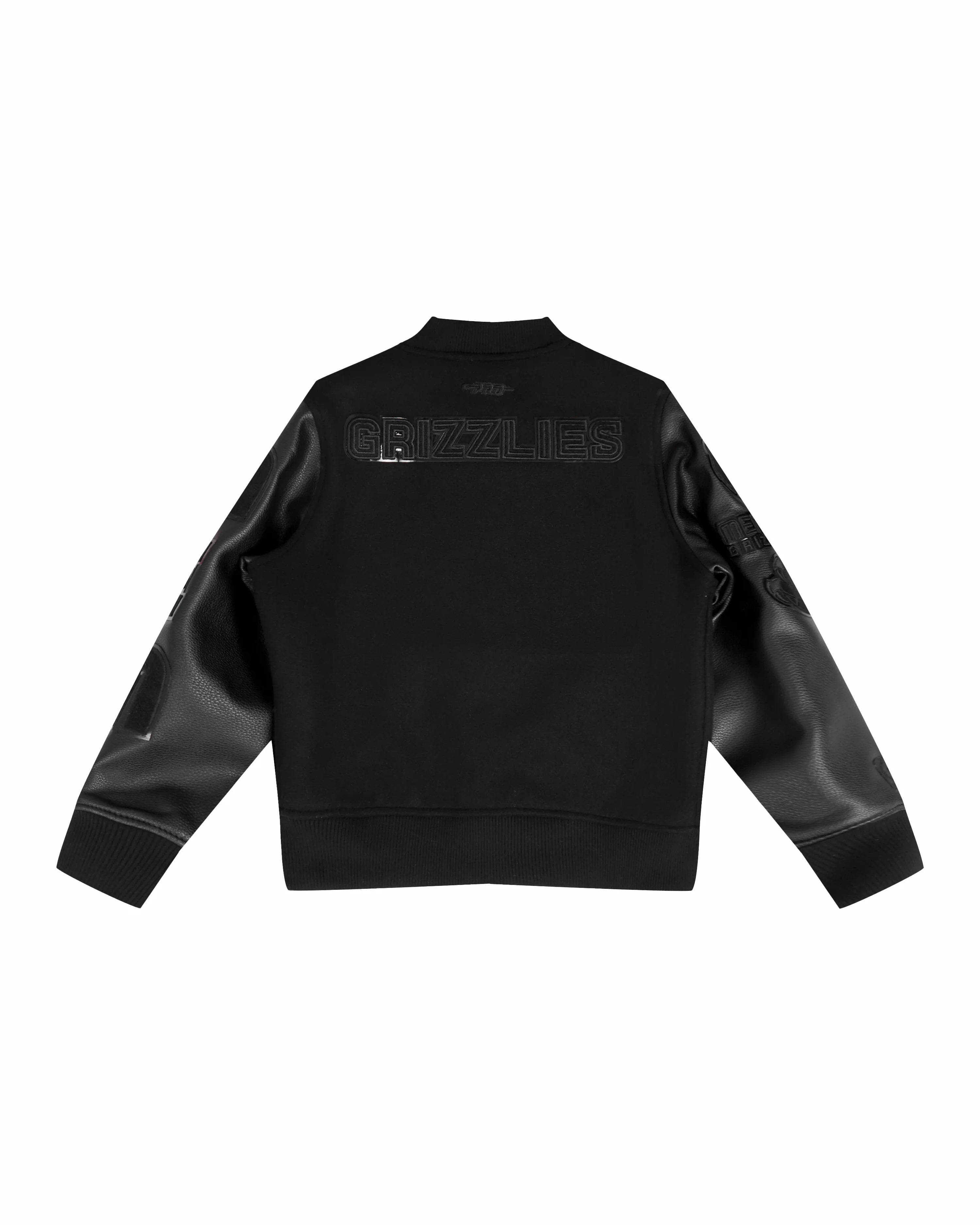 NBA MEMPHIS GRIZZLIES TRIPLE BLACK BIG BOYS WOOL VARSITY JACKET