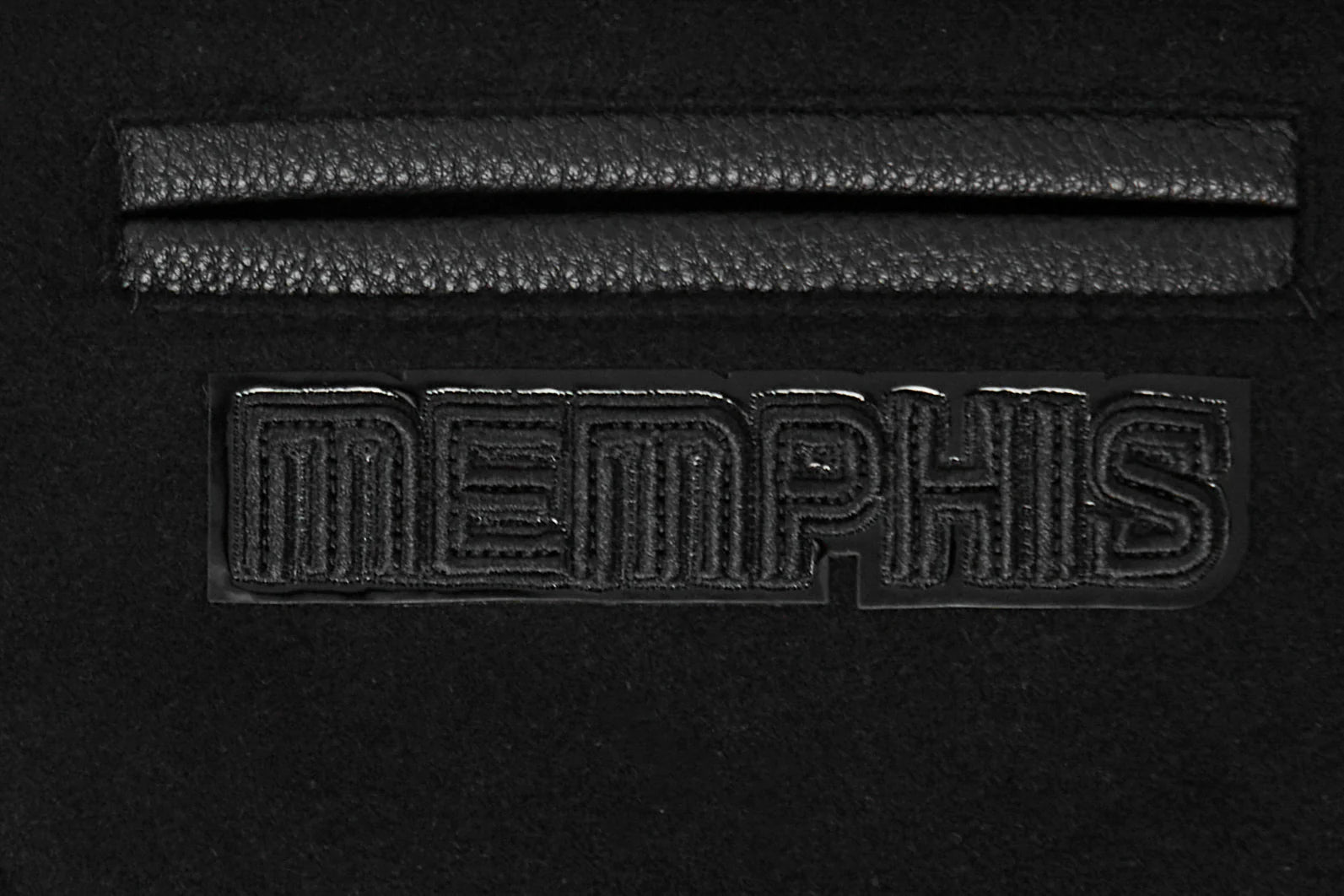 NBA MEMPHIS GRIZZLIES TRIPLE BLACK BIG BOYS WOOL VARSITY JACKET