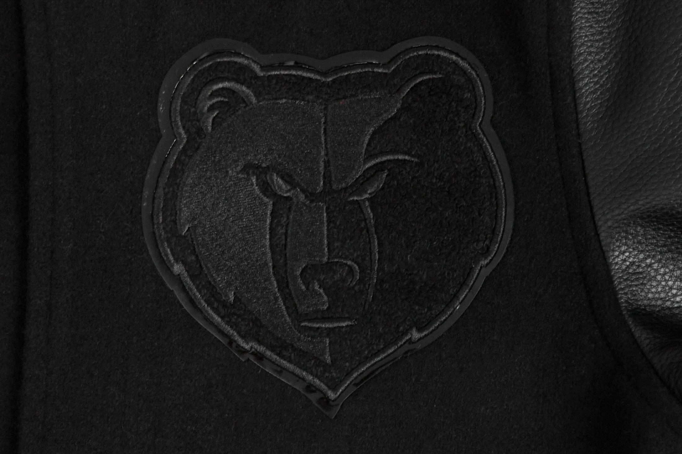 NBA MEMPHIS GRIZZLIES TRIPLE BLACK BIG BOYS WOOL VARSITY JACKET