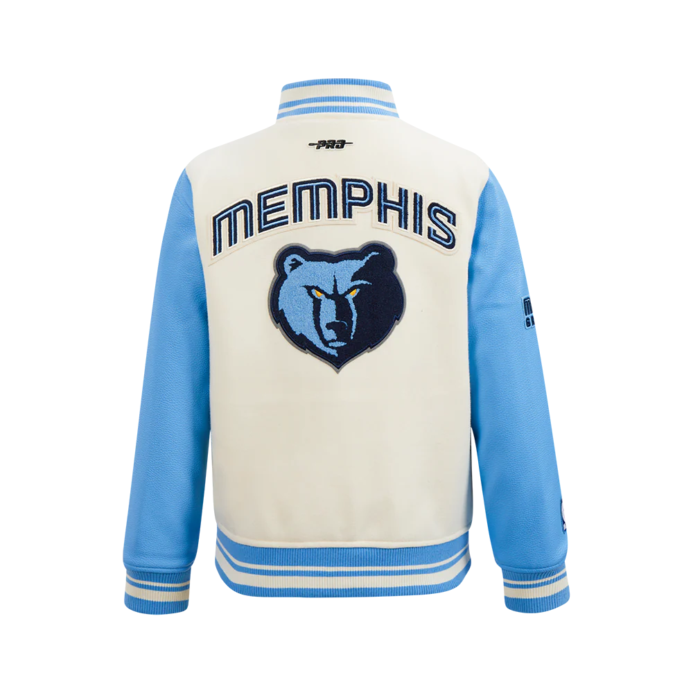 NBA MEMPHIS GRIZZLIES RETRO CLASSIC BIG BOYS RIB WOOL VARSITY JACKET
