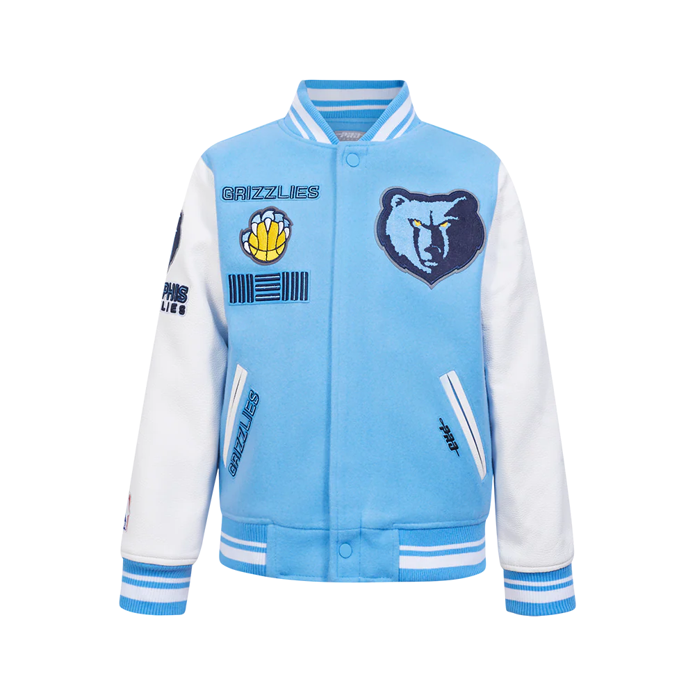 NBA MEMPHIS GRIZZLIES RETRO CLASSIC BIG BOYS RIB WOOL VARSITY JACKET