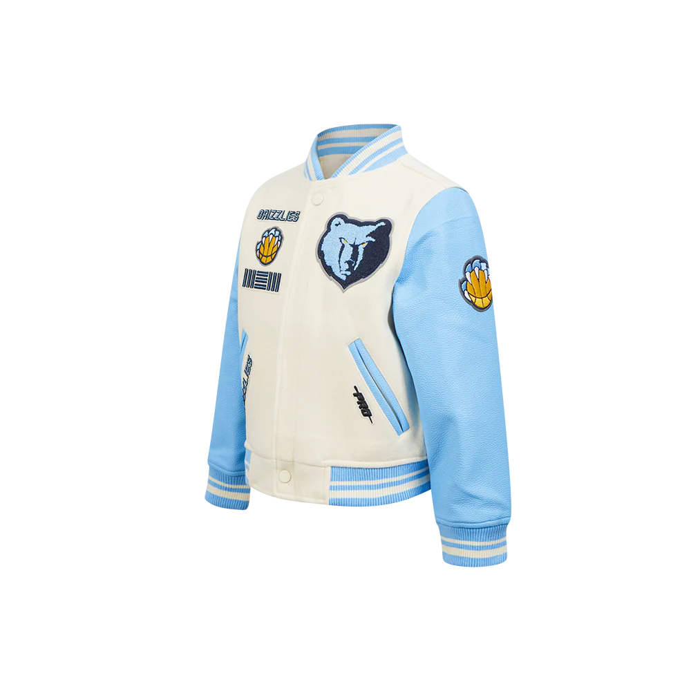 NBA MEMPHIS GRIZZLIES RETRO CLASSIC LITTLE BOYS RIB WOOL VARSITY JACKET