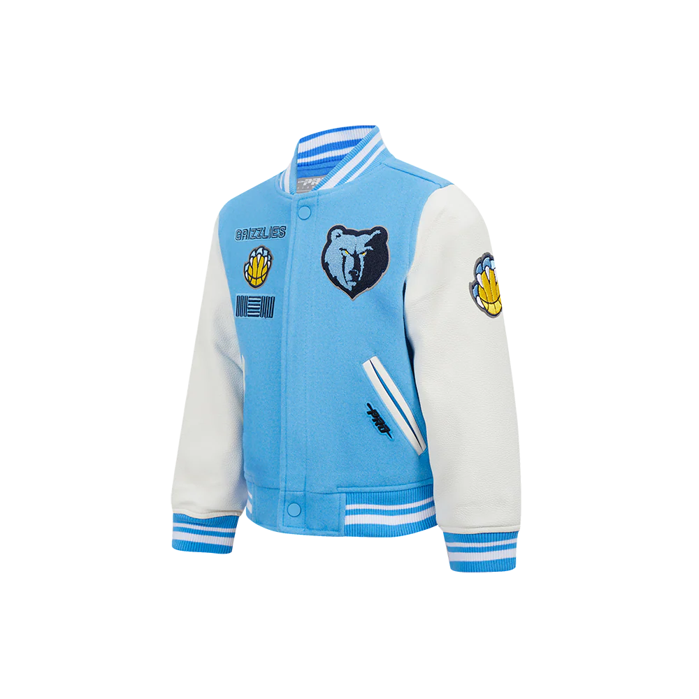 NBA MEMPHIS GRIZZLIES RETRO CLASSIC LITTLE BOYS RIB WOOL VARSITY JACKET