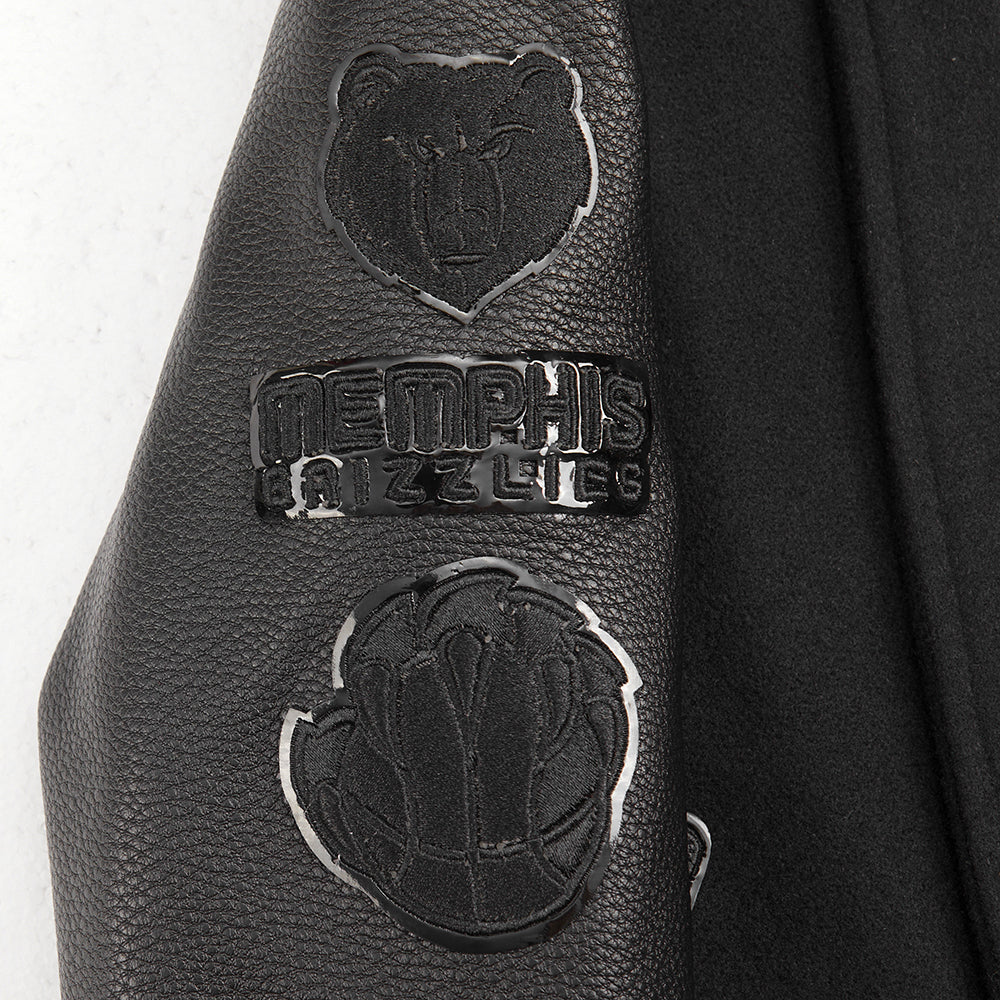 NBA MEMPHIS GRIZZLIES TRIPLE BLACK TODDLER BOYS WOOL VARSITY JACKET