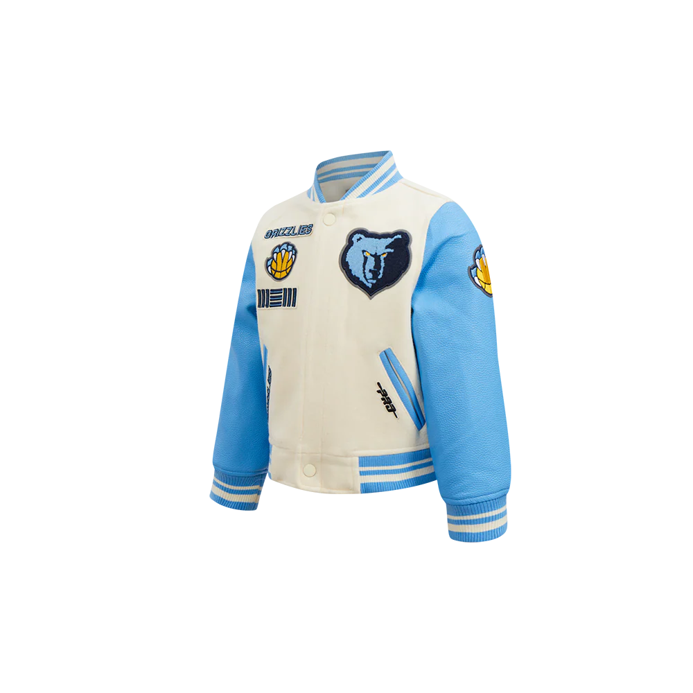 NBA MEMPHIS GRIZZLIES RETRO CLASSIC TODDLER BOYS RIB WOOL VARSITY JACKET