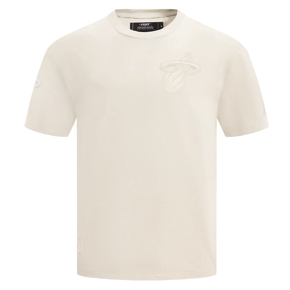 NBA MIAMI HEAT NEUTRAL COTTON JERSEY DROP SHOULDER TEE