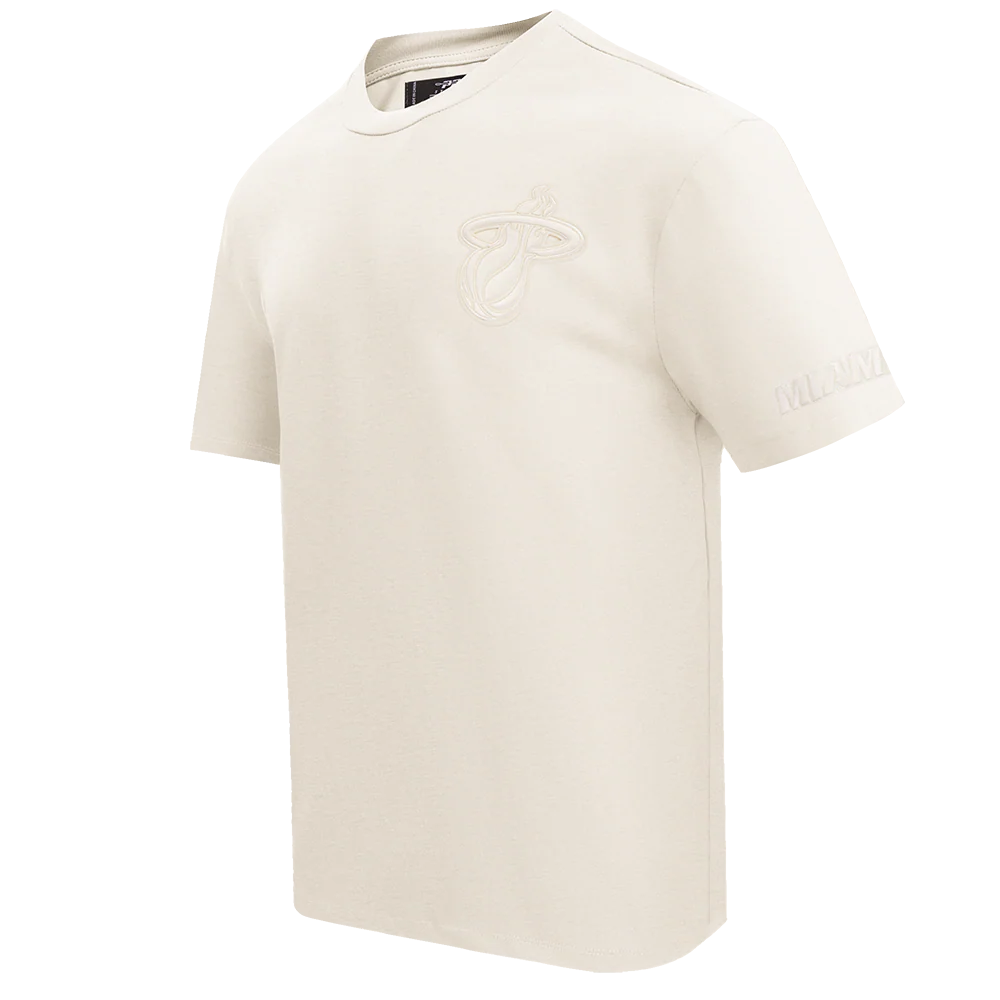 NBA MIAMI HEAT NEUTRAL COTTON JERSEY DROP SHOULDER TEE