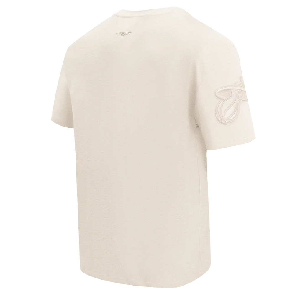 NBA MIAMI HEAT NEUTRAL COTTON JERSEY DROP SHOULDER TEE