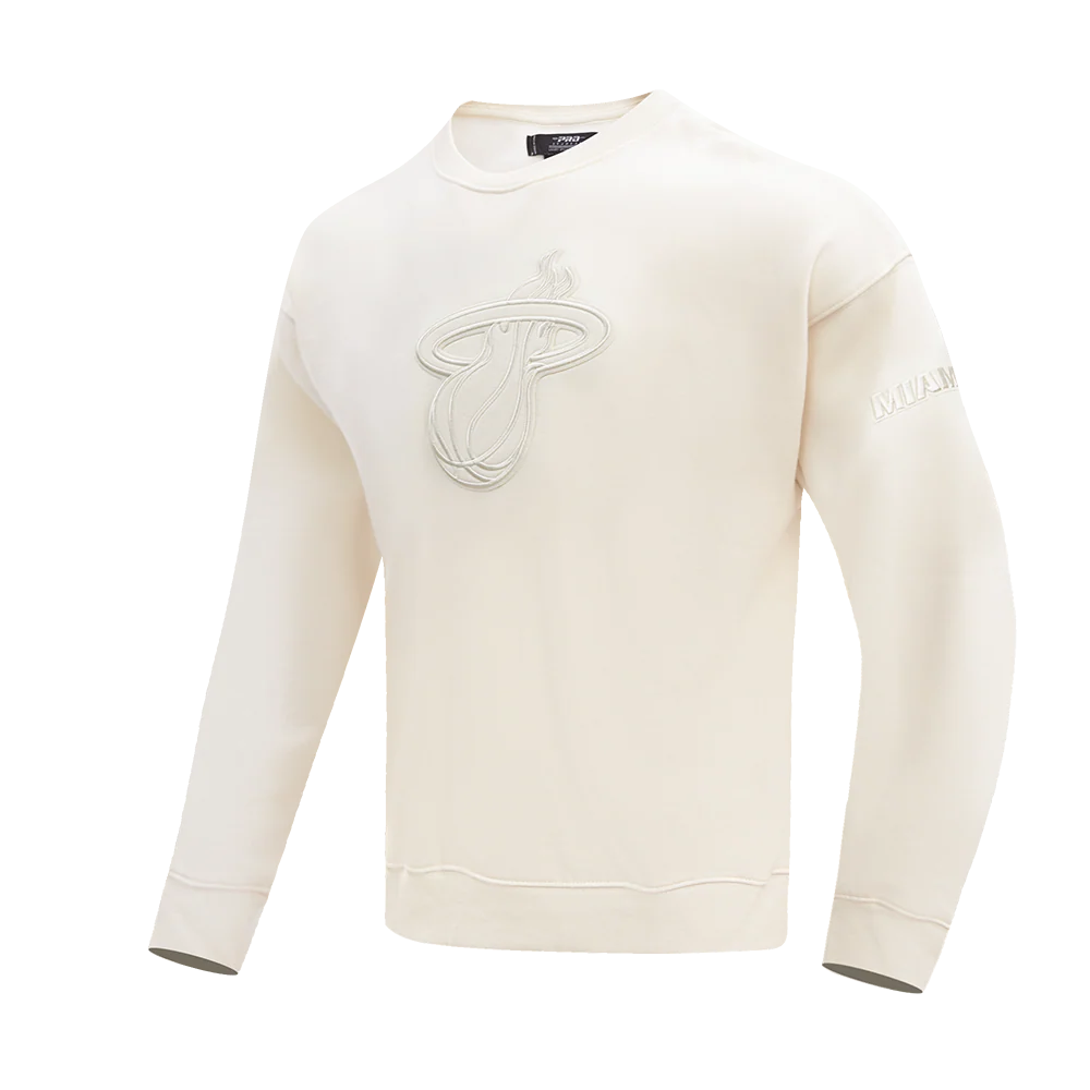 NBA MIAMI HEAT NEUTRAL DROP SHOULDER FLEECE CREWNECK