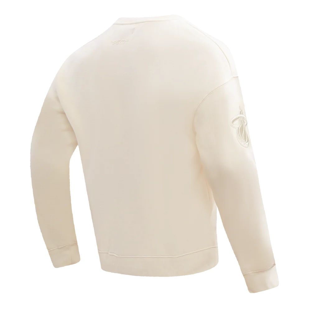NBA MIAMI HEAT NEUTRAL DROP SHOULDER FLEECE CREWNECK