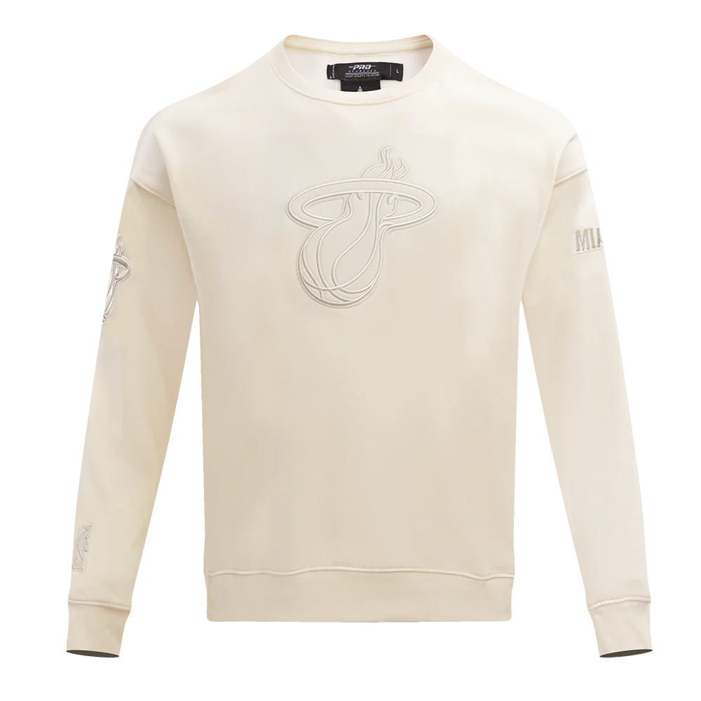 NBA MIAMI HEAT NEUTRAL DROP SHOULDER FLEECE CREWNECK
