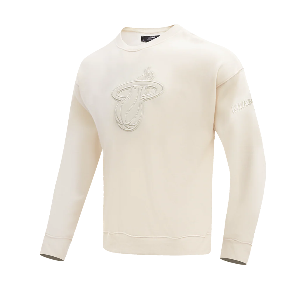 NBA MIAMI HEAT NEUTRAL DROP SHOULDER FLEECE CREWNECK