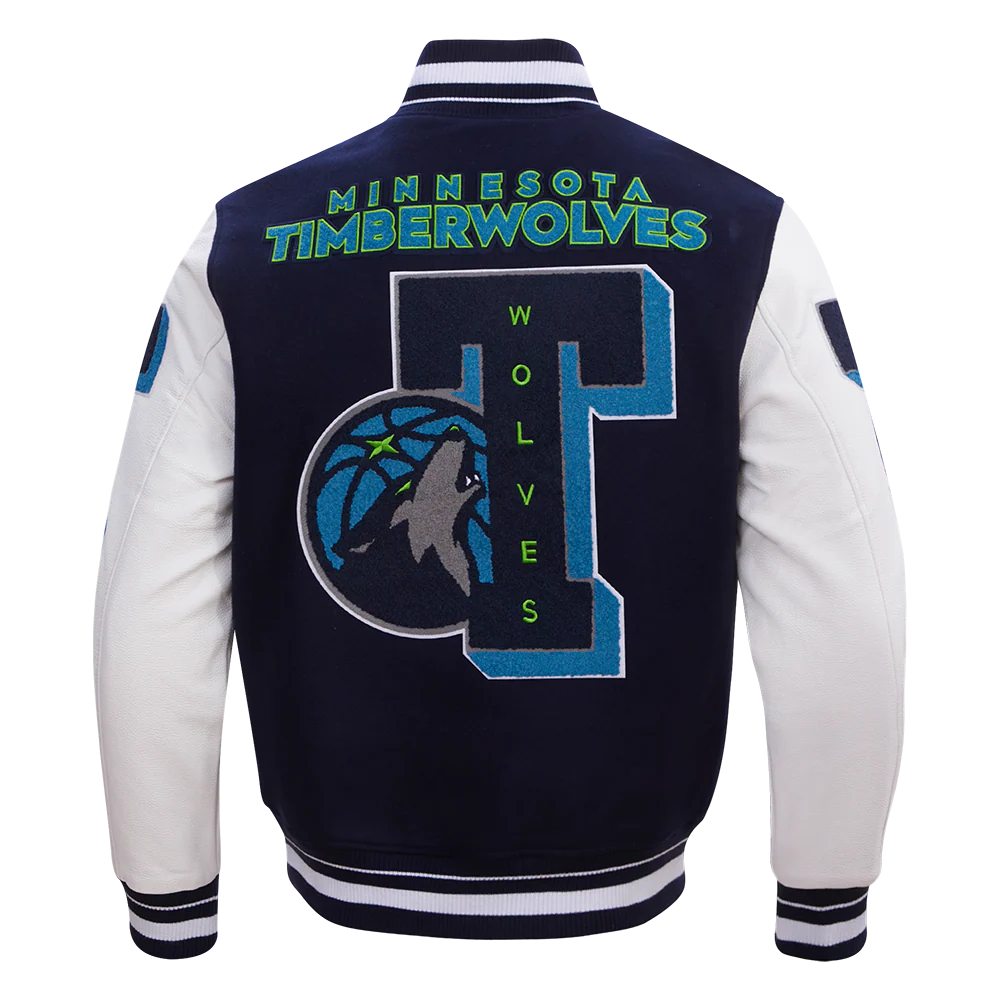 NBA MINNESOTA TIMBERWOLVES MASHUP MEN'S RIB WOOL VARSITY JACKET