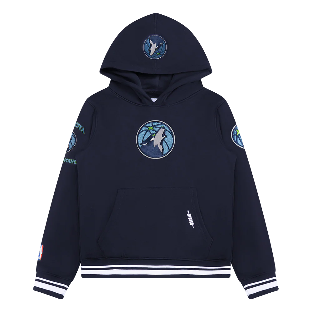 NBA MINNESOTA TIMBERWOLVES RETRO CLASSIC BIG BOYS RIB FLEECE PULLOVER HOODIE