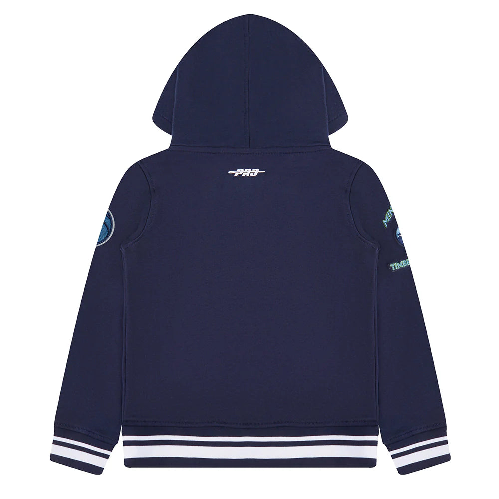 NBA MINNESOTA TIMBERWOLVES RETRO CLASSIC LITTLE BOYS RIB FLEECE PULLOVER HOODIE